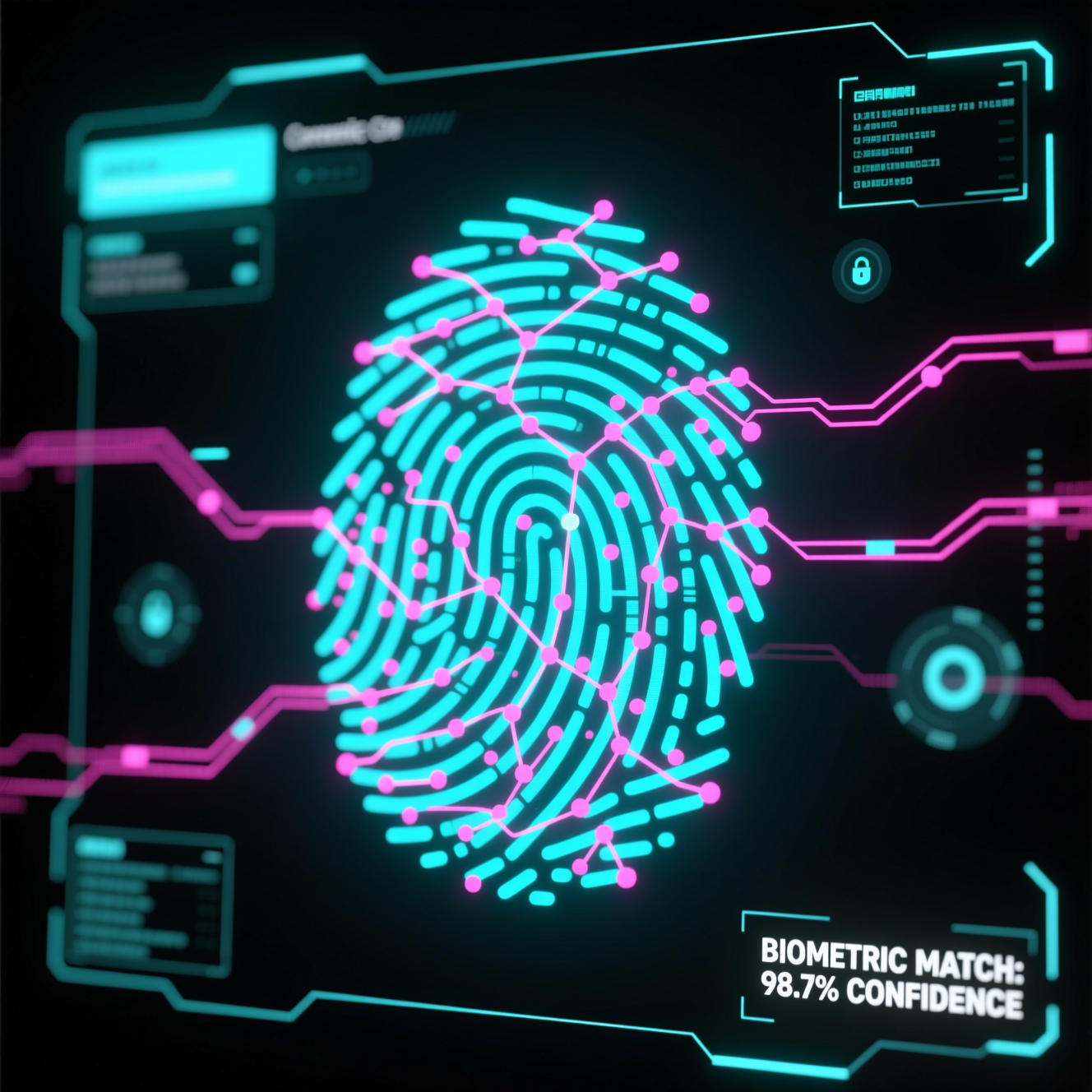 Digital fingerprint biometric scan evidence - cybersecurity forensic analysis for hacker identification